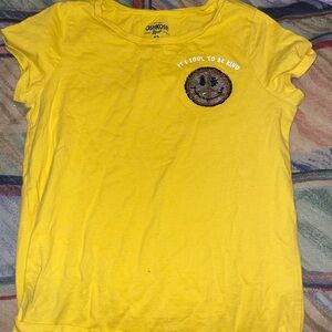 OshKosh B’gosh Yellow Reversible Sequin Smile/ Peace sign Tee - Size 12 Girl